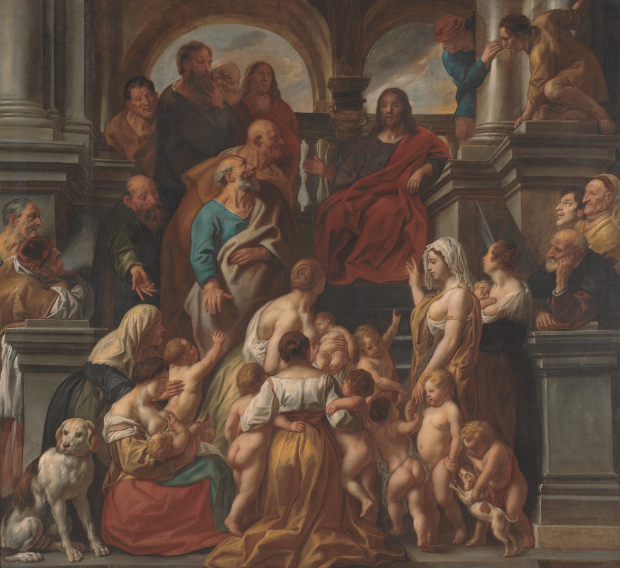 Mesih küçük çocukları kutsadı. Küçük Çocukların Bana Gelmesi İçin Acı Çekin by Jacob Jordaens