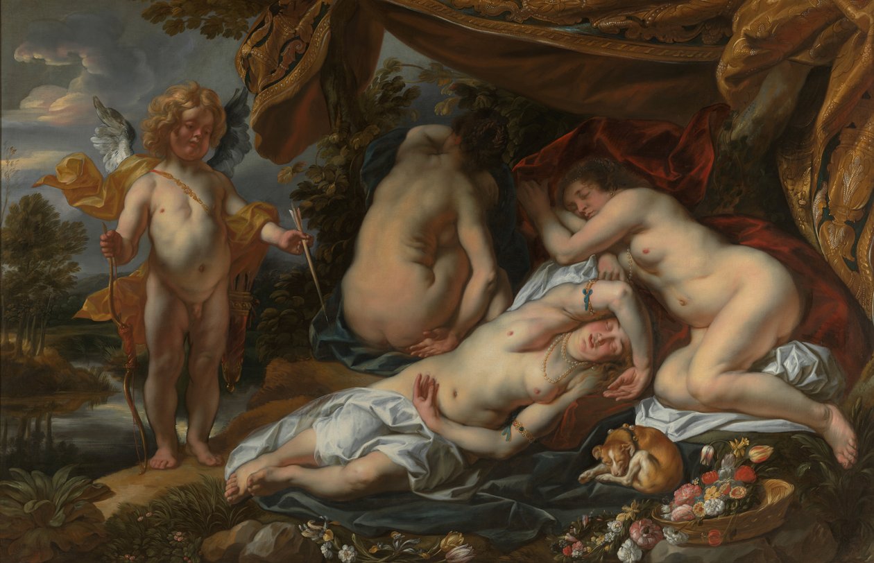 Cupid ve Psyche (tuval üzerine yağlıboya) by Jacob Jordaens