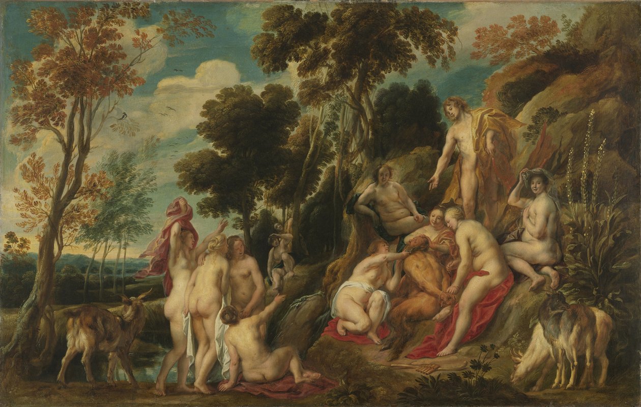 İlham perileri tarafından kötü muameleye maruz kalan Marsyas, 1630-1640 by Jacob Jordaens
