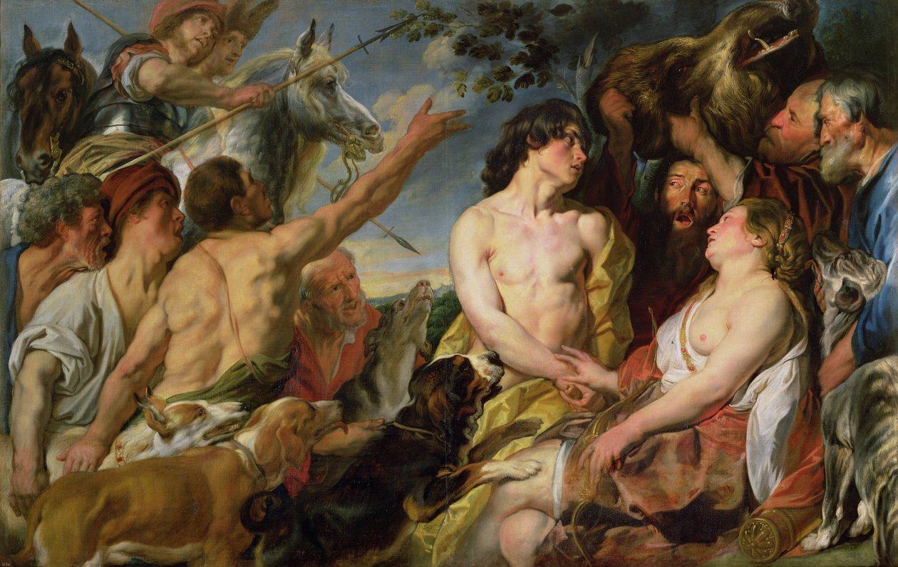Meleager ve Atalanta (tuval üzerine yağlı boya) by Jacob Jordaens
