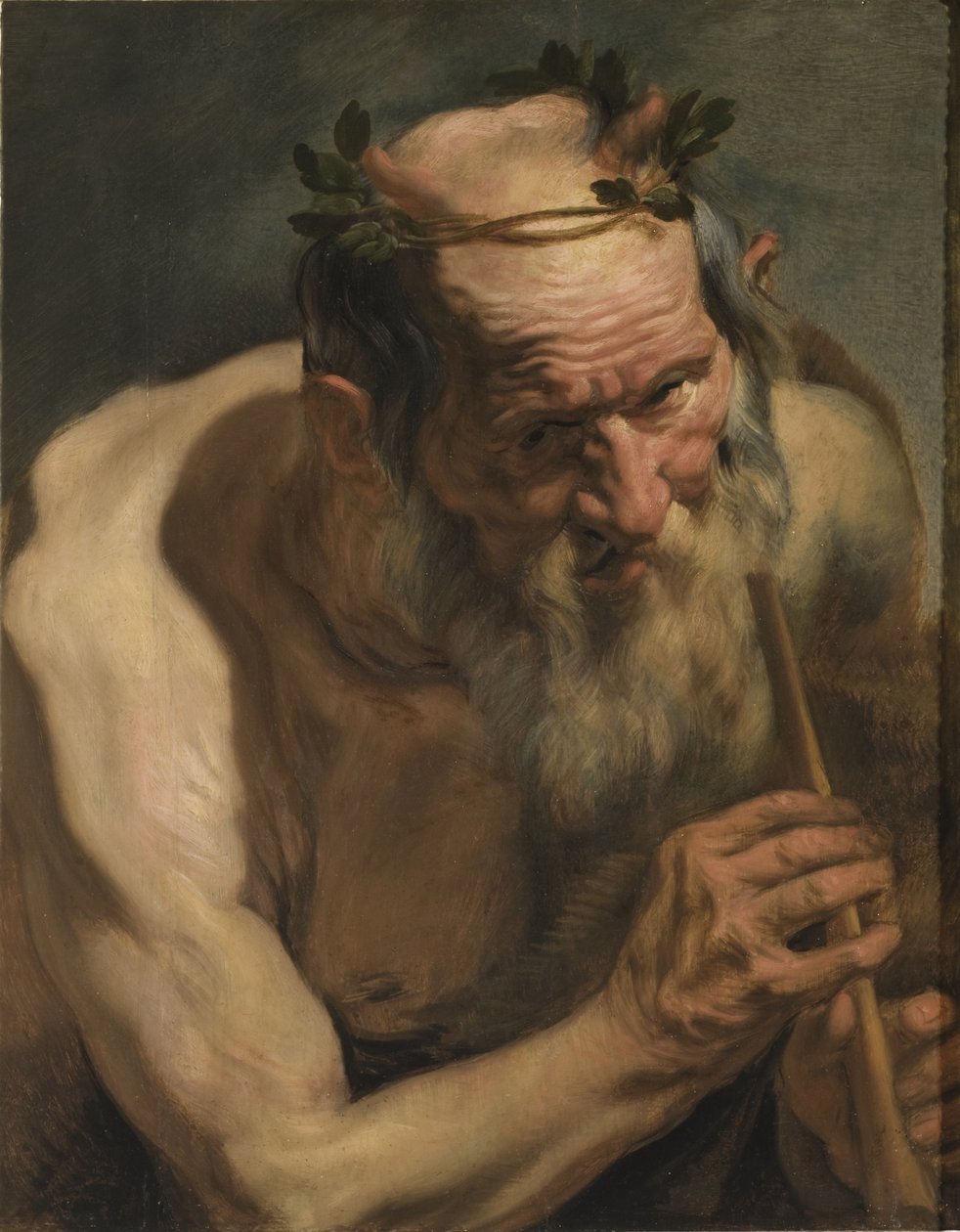 Flüt Tutan Yaşlı Satyr, 1620 dolayları by Jacob Jordaens