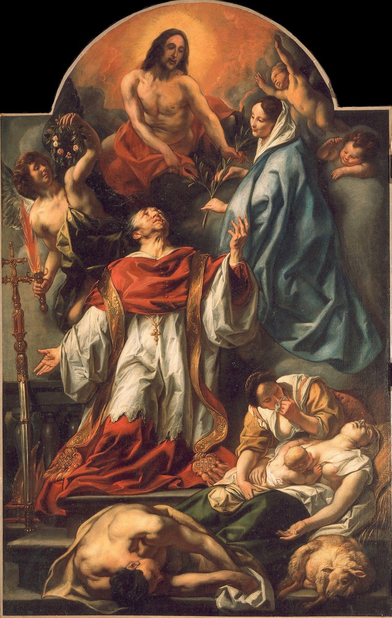 Veba Kurbanları arasında Saint Charles Borromeo, 1655. by Jacob Jordaens