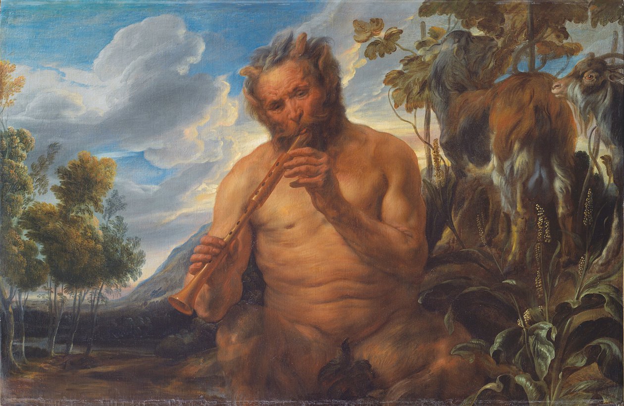 Satyr Pipo Oynarken Jüpiter Çocukluğu, yaklaşık 1639 by Jacob Jordaens