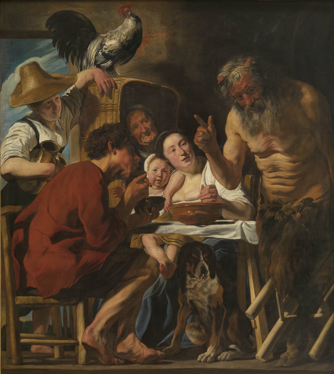Satyr ve köylü ailesi by Jacob Jordaens