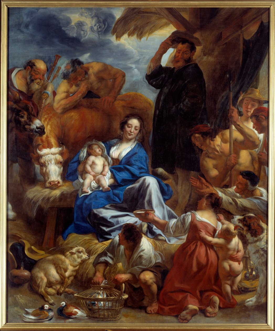 Çobanların Hayranlığı Tablosu Jacob Jordaens (1593-1678) (ec.flam.) 1616-1620 Sun. 1,95x1,22 m Lyon, Güzel Sanatlar Müzesi by Jacob Jordaens