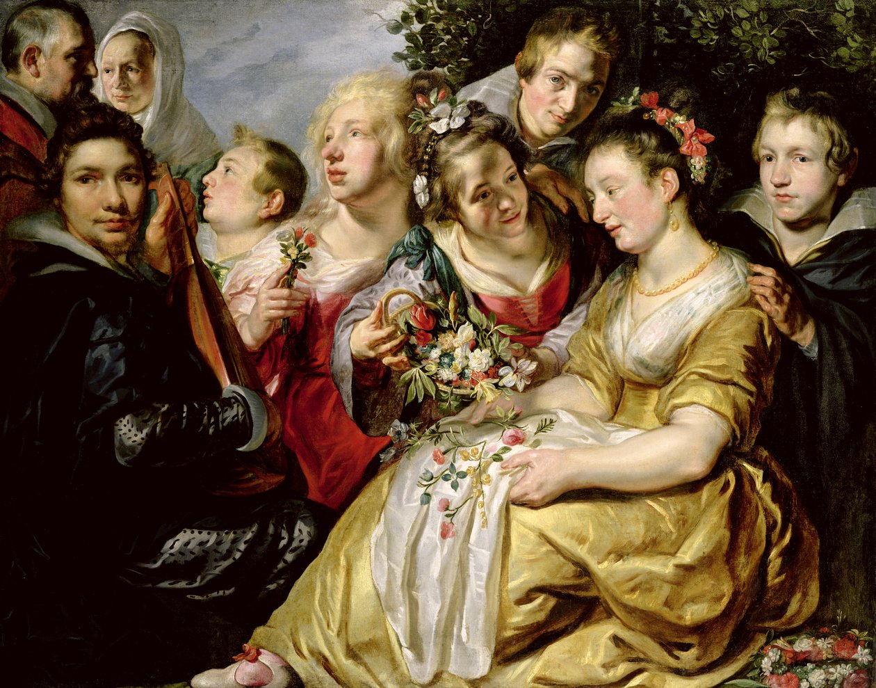 Kayınpederinin Ailesi ile Sanatçı Adam Van Noort, c.1616 by Jacob Jordaens