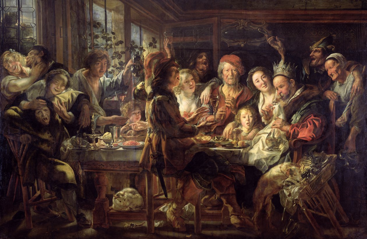Fasulye Bayramı (Kral İçecekler) 1637-38 by Jacob Jordaens