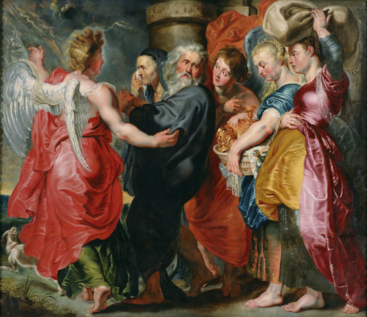 Rubens'ten Sonra Lût ve Ailesinin Sodom'dan Kaçışı, c. 1618 by Jacob Jordaens