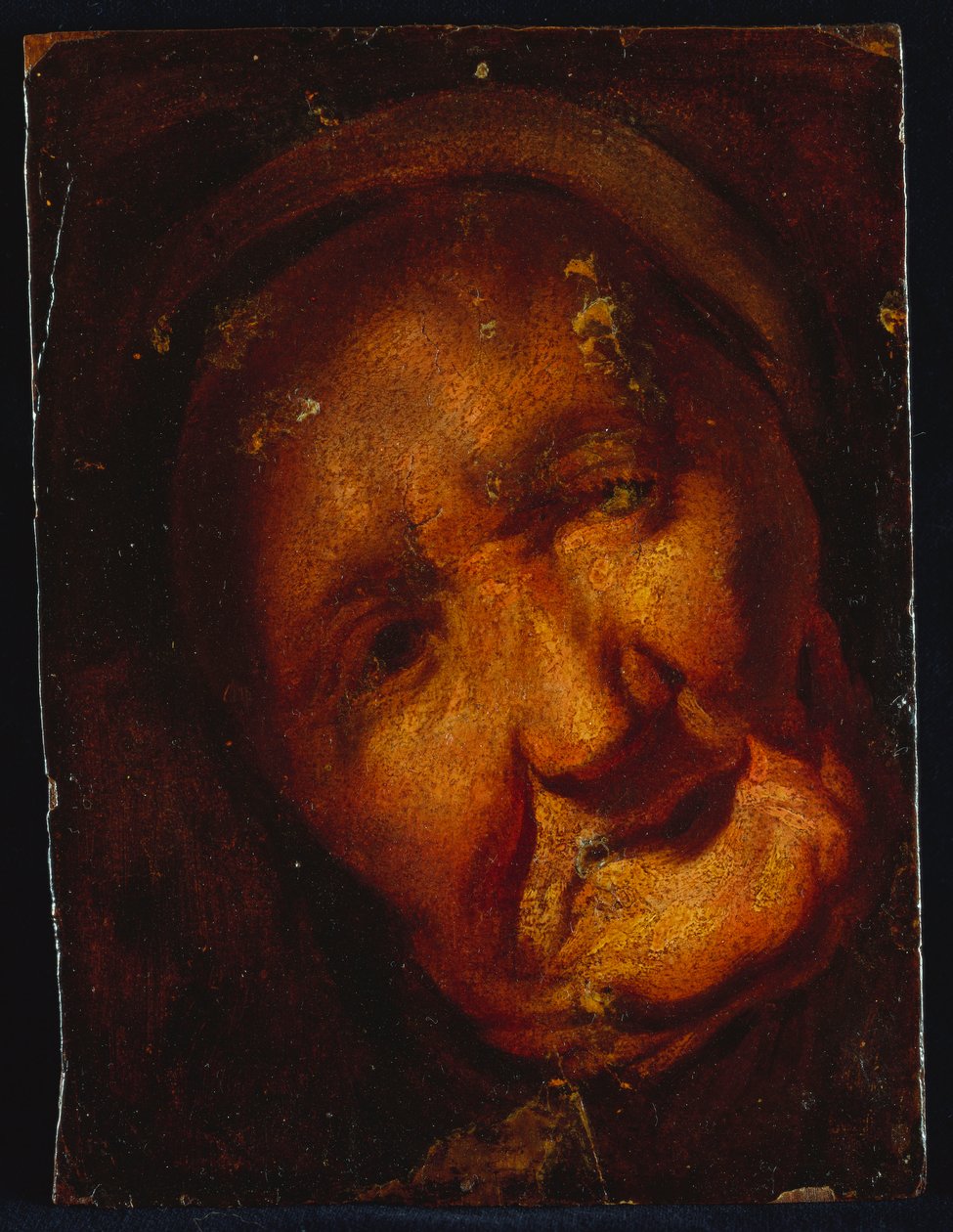 Yaşlı Bir Kadının Başı - Bir Eskiz by Jacob Jordaens