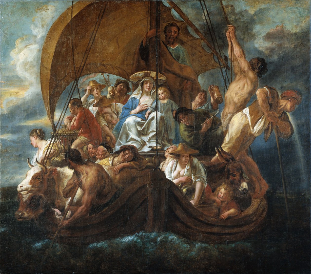 Bir Teknede Kutsal Aile, 1652. by Jacob Jordaens