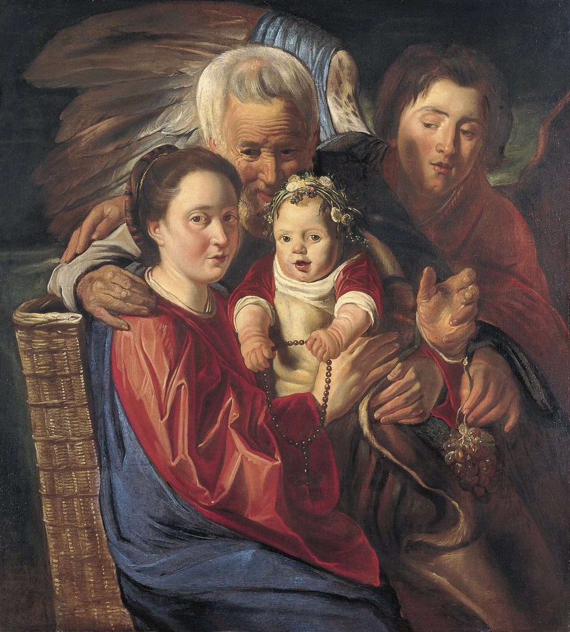 Bir Melek ile Kutsal Aile by Jacob Jordaens