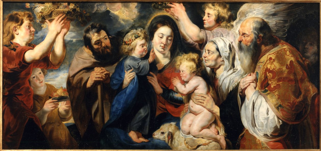 Genç Vaftizci Yahya ve meleklerle Kutsal Aile, c. 1616-1617. by Jacob Jordaens