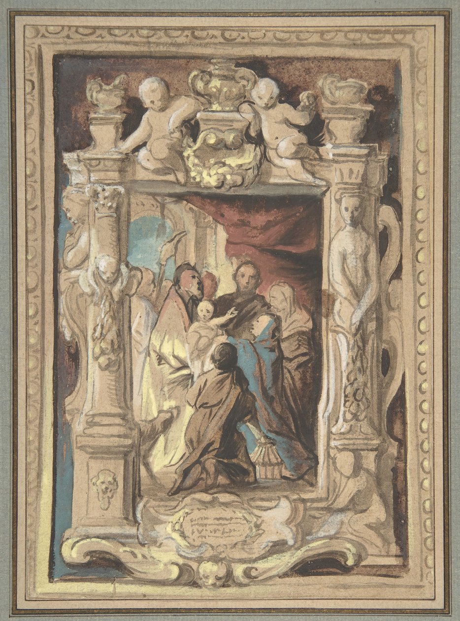Heykel Çerçevesi Tasarımlı Tapınakta Sunum, yakl. 1630-1635. by Jacob Jordaens