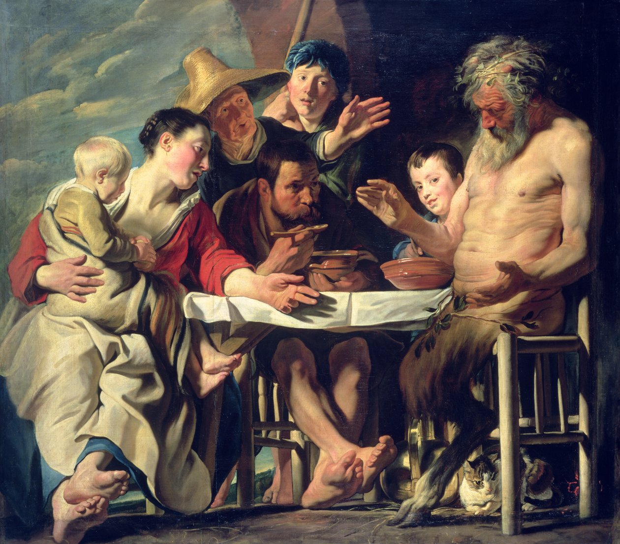 Köylülerle Satyr, 1620 by Jacob Jordaens