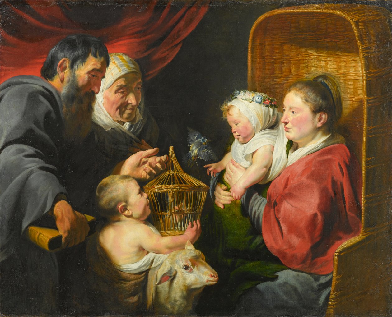 Aziz John ve Ebeveynleri ile Bakire ve Çocuk, c.1617-1618 by Jacob Jordaens