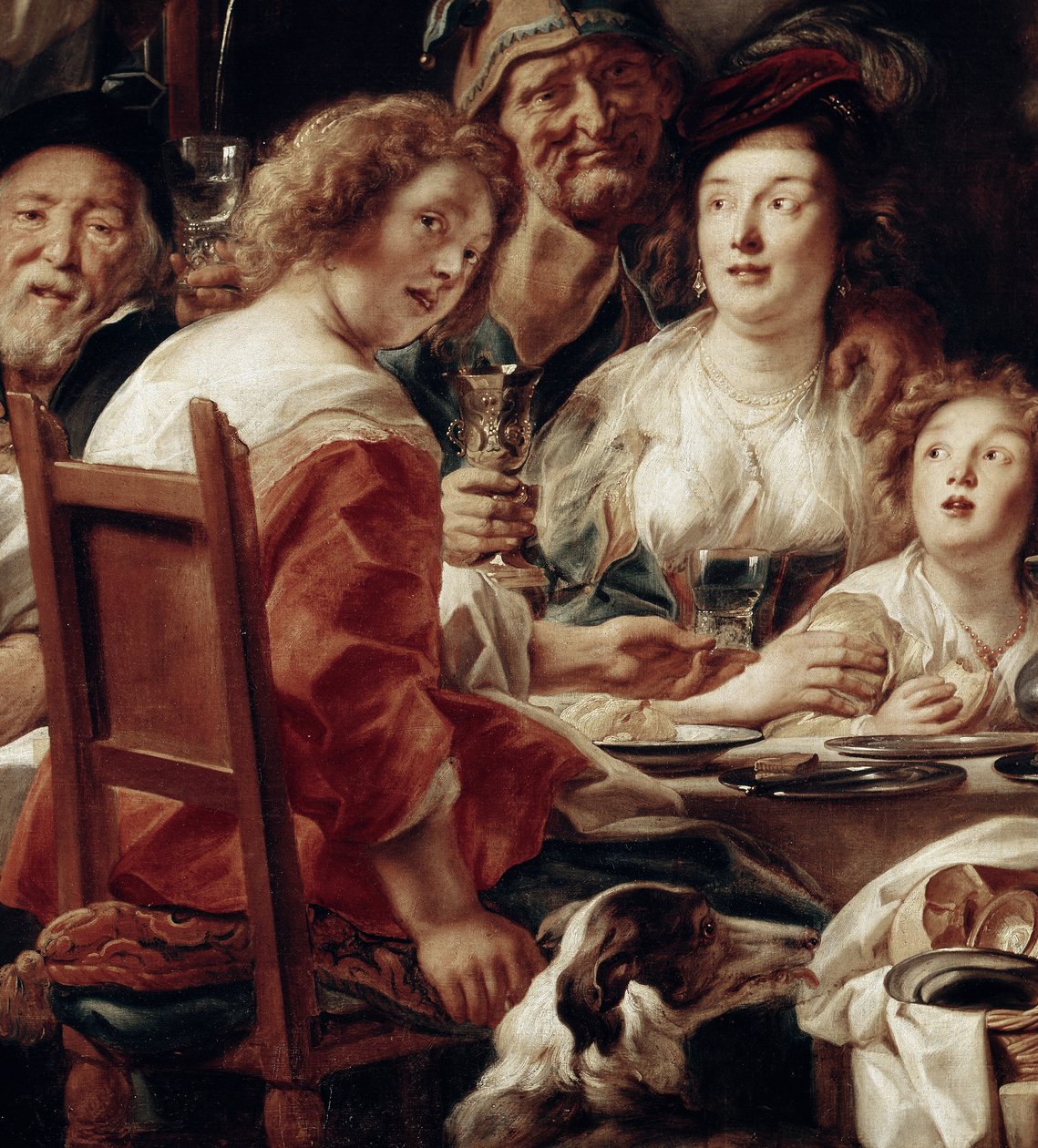 Kral içer, detay (tuval üzerine yağlı boya by Jacob Jordaens