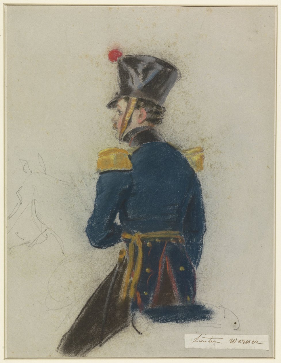 Teğmen Werner portresi, at sırtında by Jacob Joseph Eeckhout