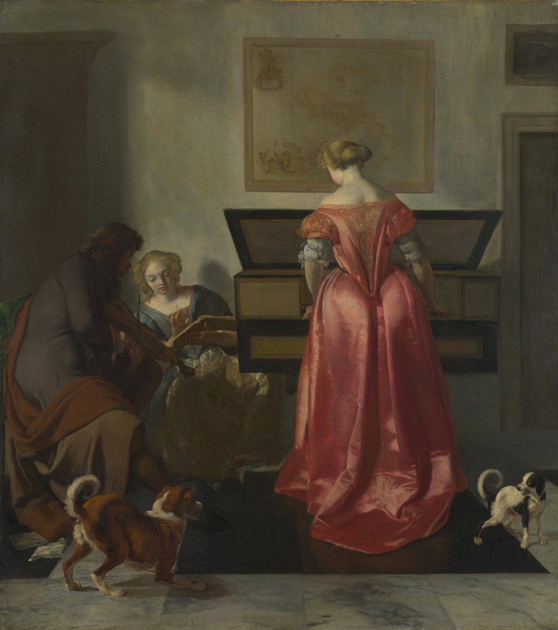 İki Kadın ve Bir Adam Müzik Yapıyor, 1675 civarı by Jacob Lucasz. Ochtervelt