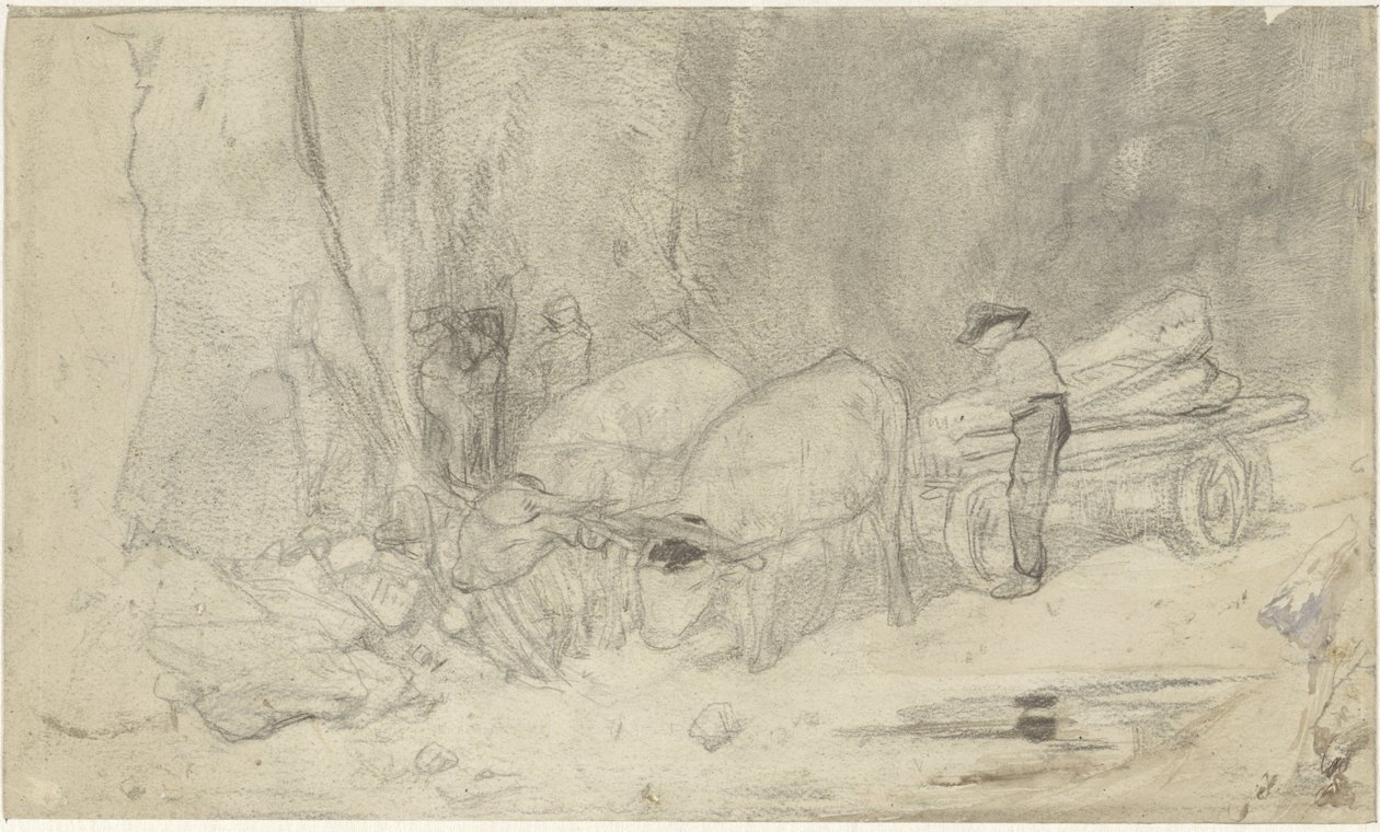 Dağ yolunda öküz arabası by Jacob Maris