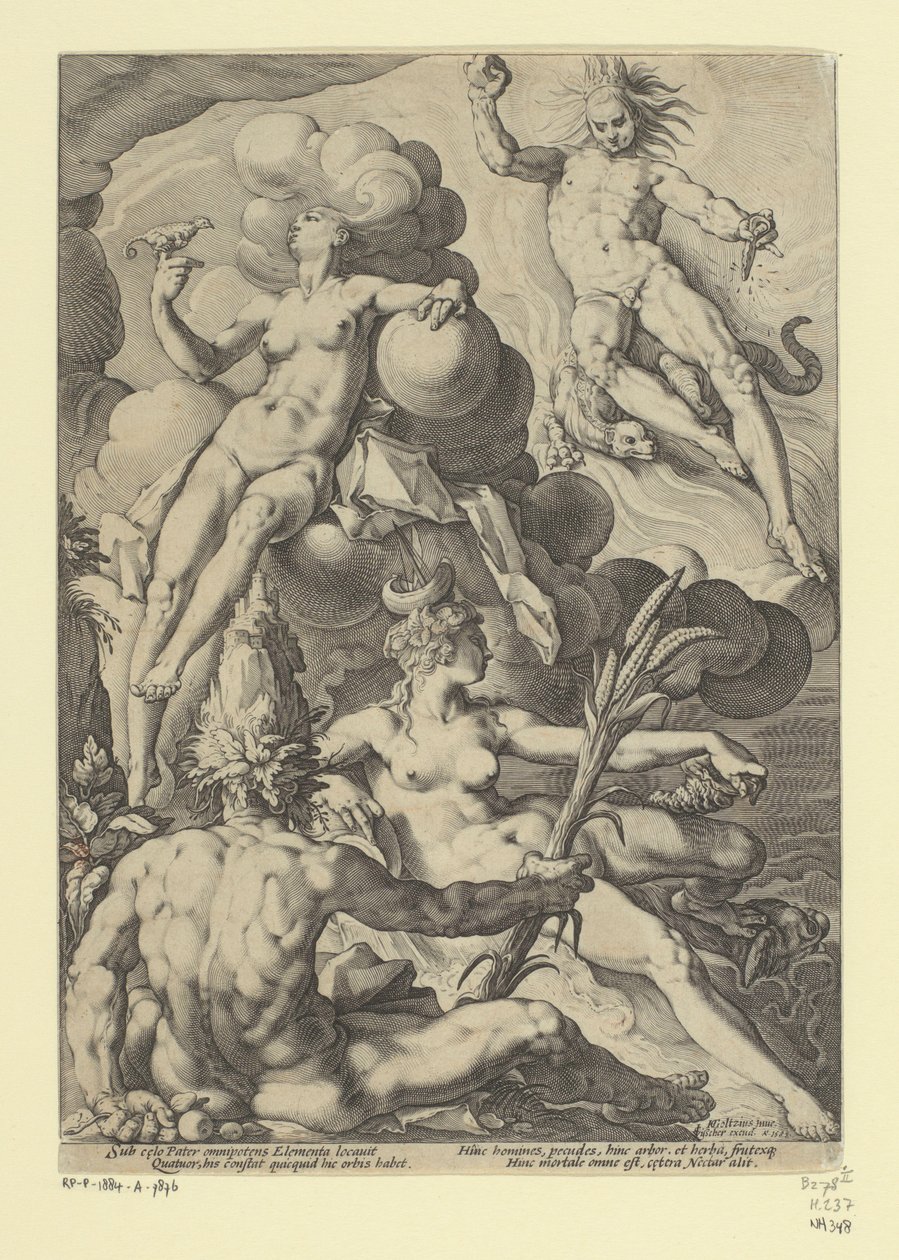 dört element Mitolojik ve alegorik temsiller (dizi başlığı) by Jacob Matham (attributed to)