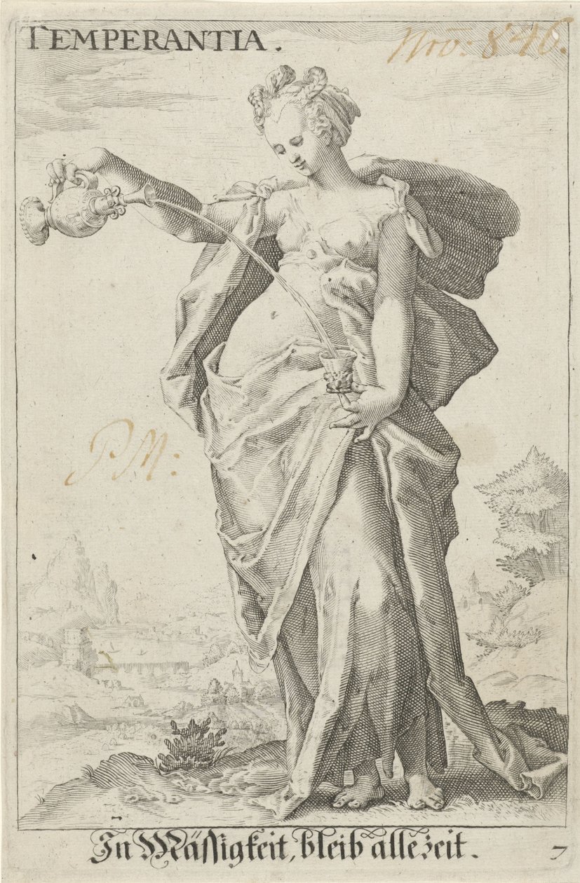 Matigheid (Temperance) Temperance (nesne üzerindeki başlık) by Jacob Matham (attributed to)