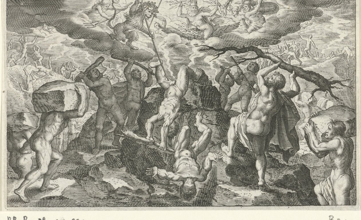 Bacchus Titanları yenmeye yardım ediyor by Jacob Matham