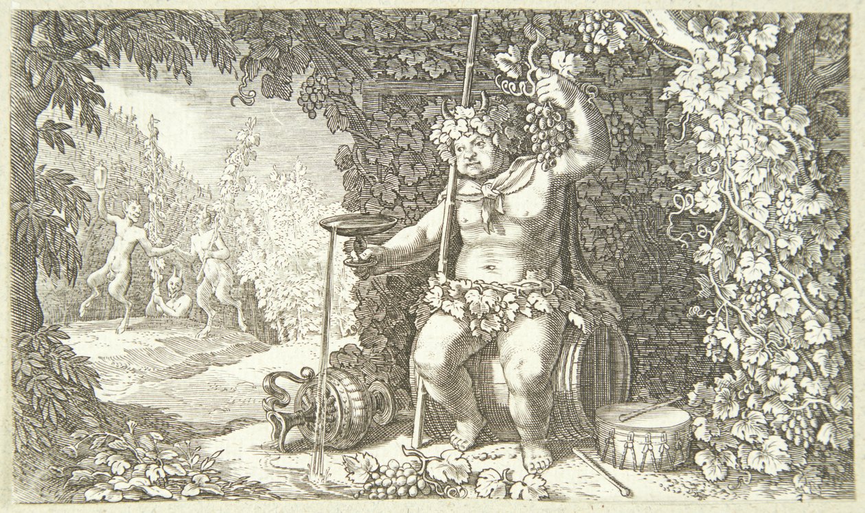 Şarap tanrısı olarak Bakkus by Jacob Matham