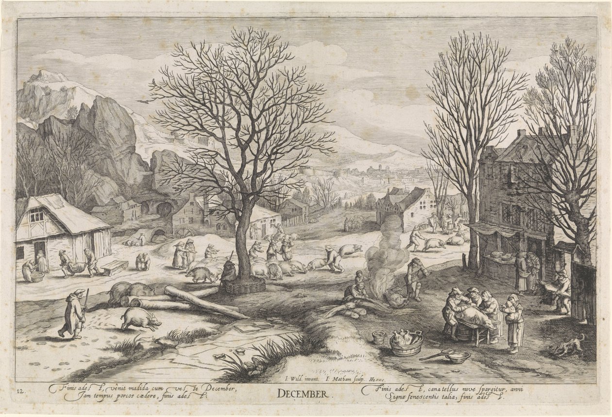 Aralık (nesne üzerindeki başlık) On İki Ay (dizi adı) by Jacob Matham