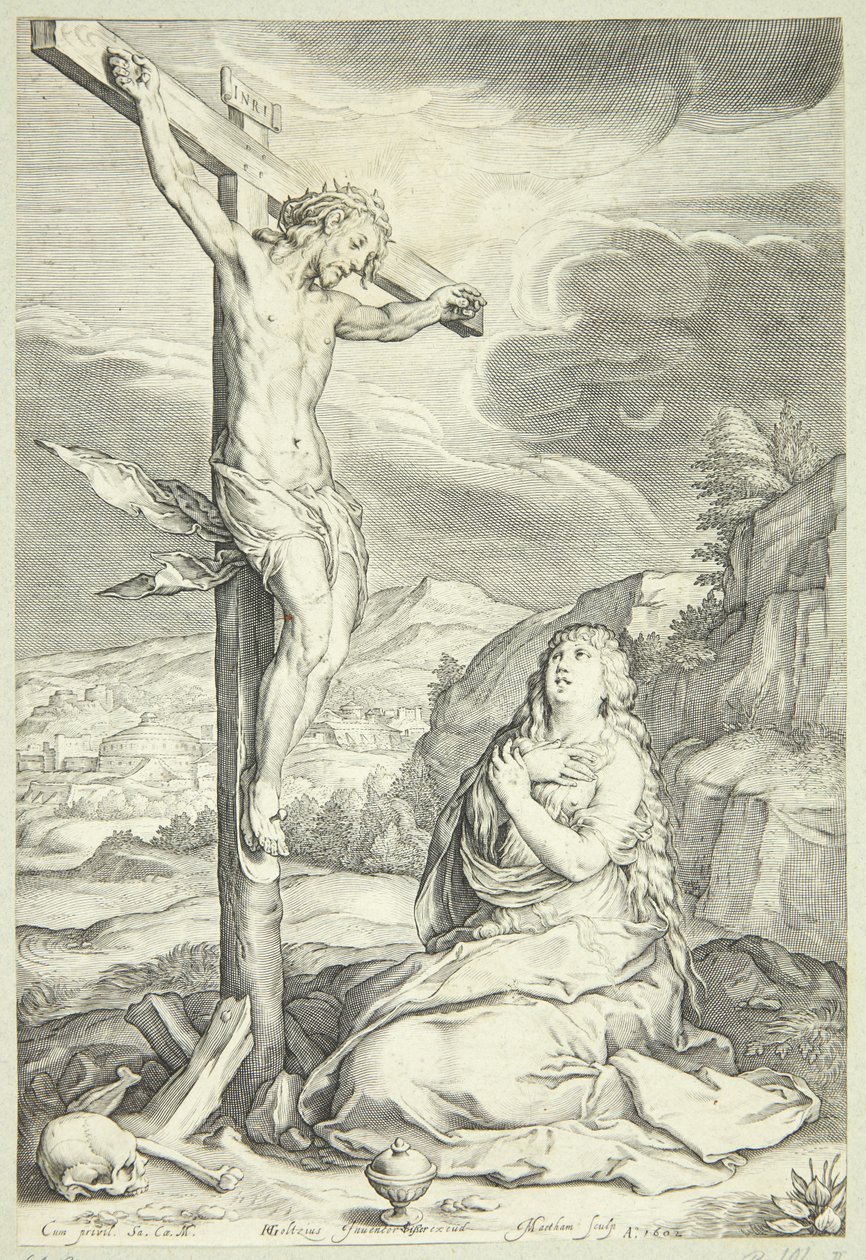 Tövbe eden Mary Magdalene by Jacob Matham