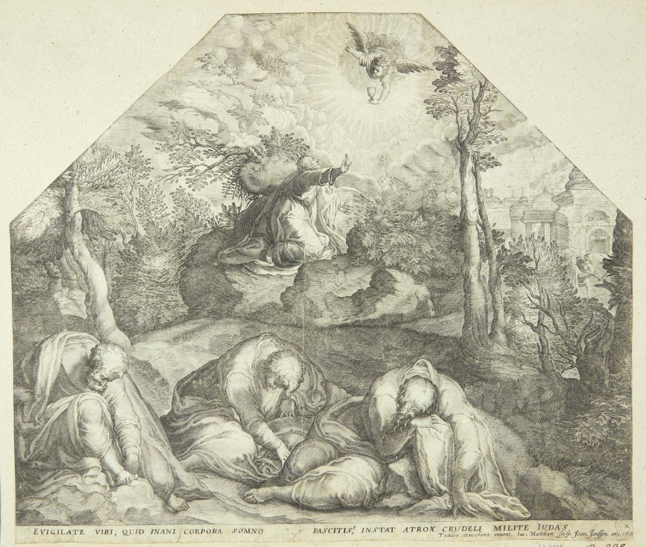 İsa i Getsemane var by Jacob Matham