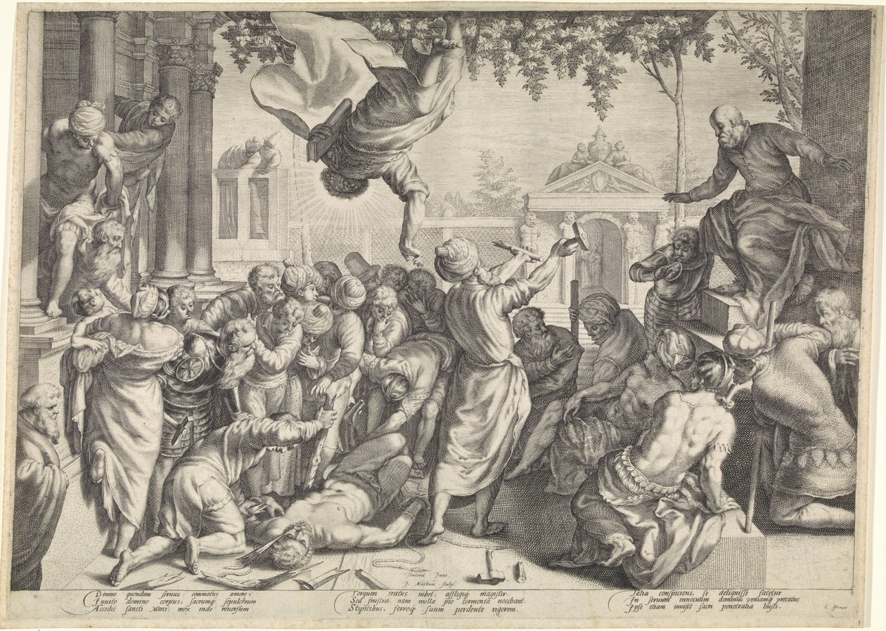 Marcus bir köleyi işkenceden kurtarır by Jacob Matham