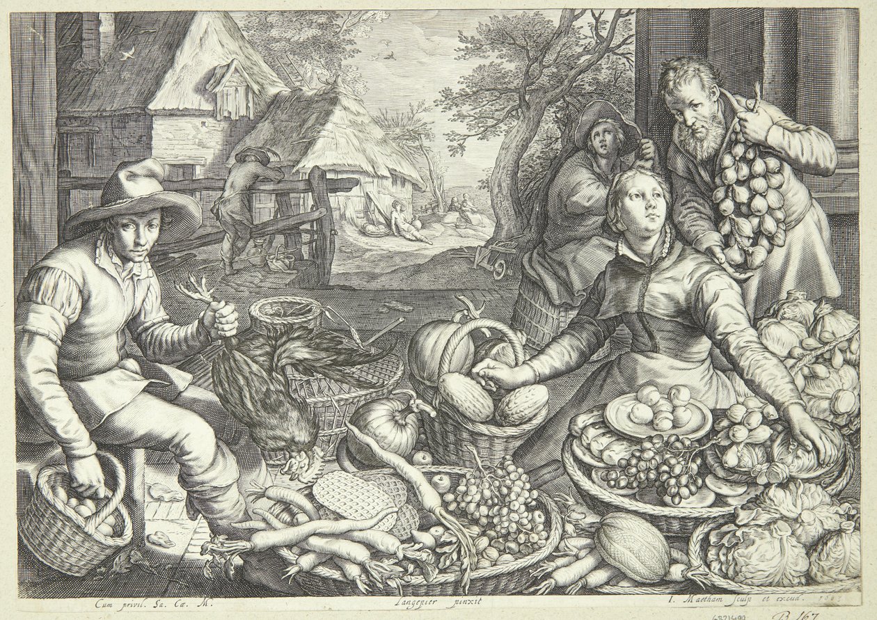 Pazar sahnesi by Jacob Matham