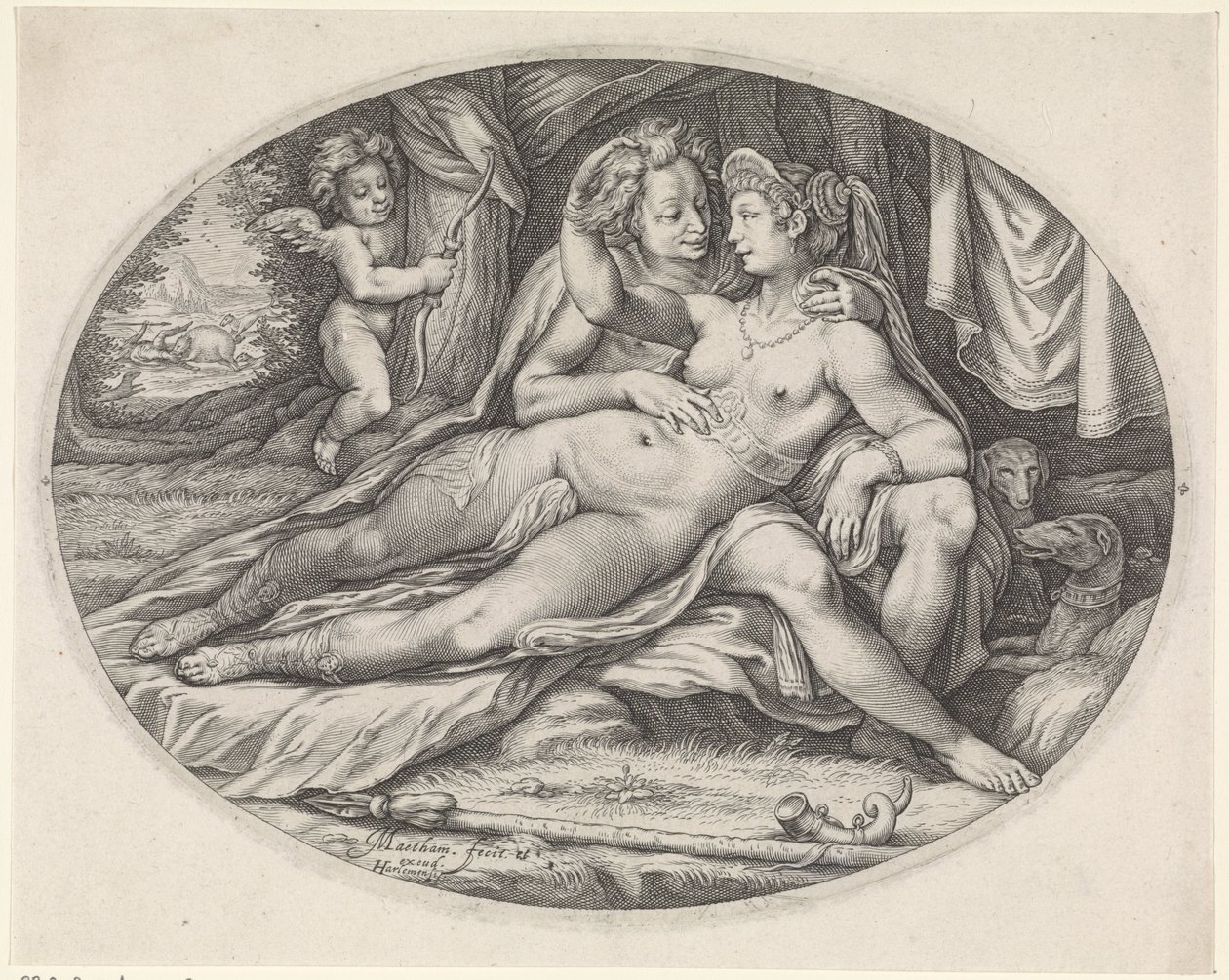 Venüs ve Adonis by Jacob Matham