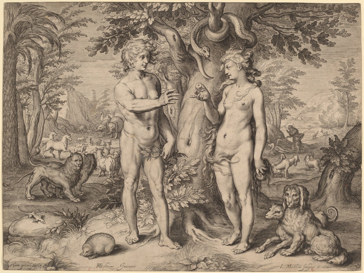 İnsanın Düşüşü by Jacob Matham, after Hendrik Goltzius