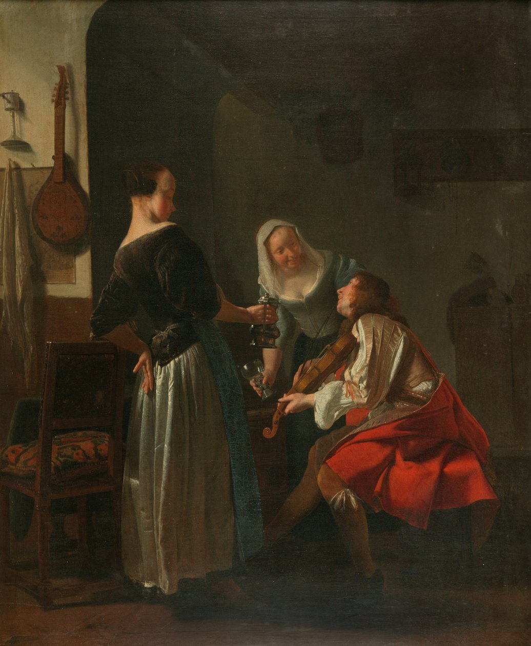 Merry Company, 1665 dolayları (tuval üzerine yağlıboya) by Jacob Lucasz Ochtervelt