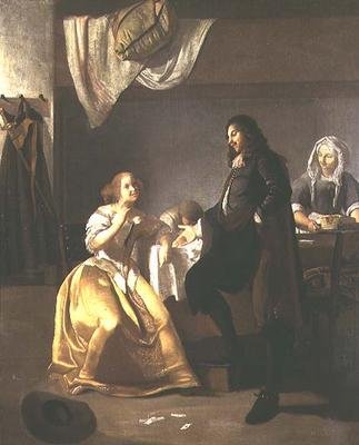 Bir Genelevin İçi (tuval üzerine yağlı boya) by Jacob Lucasz Ochtervelt