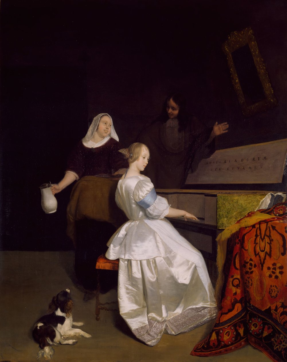 Müzik Dersi, 1670-72. by Jacob Lucasz Ochtervelt