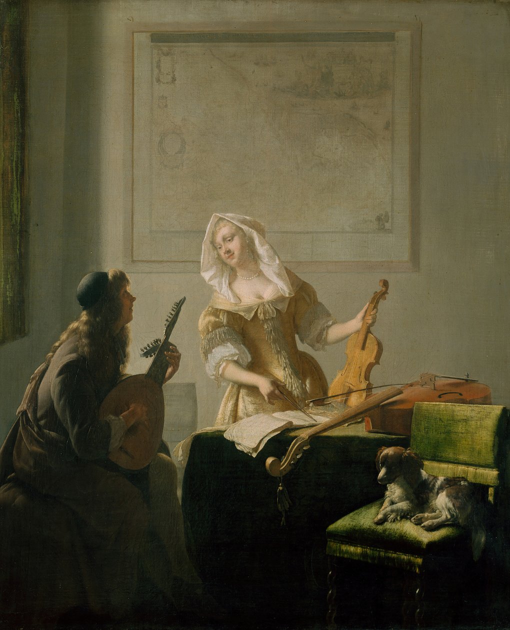 Müzik Dersi, 1671. by Jacob Lucasz Ochtervelt