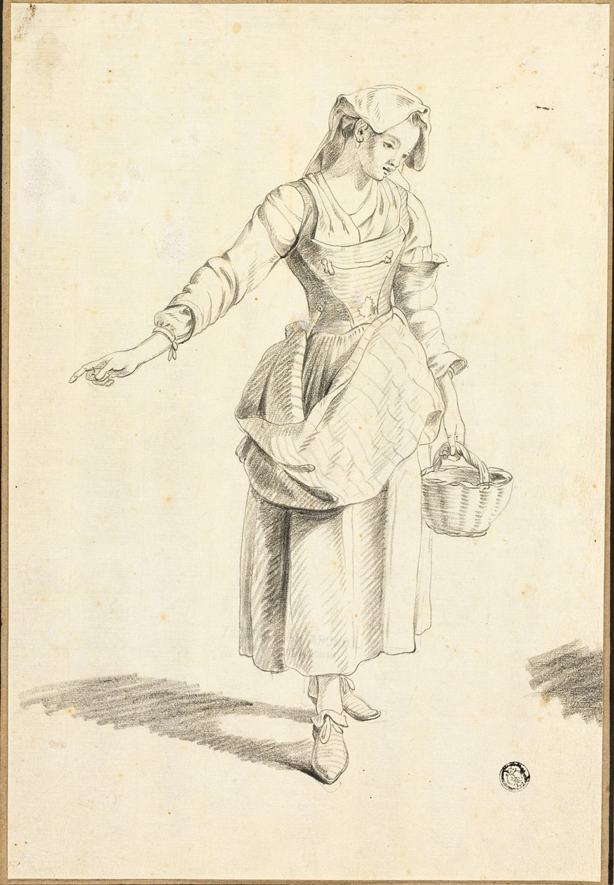 İtalyan Köylü Kızı by Jacob Philipp Hackert