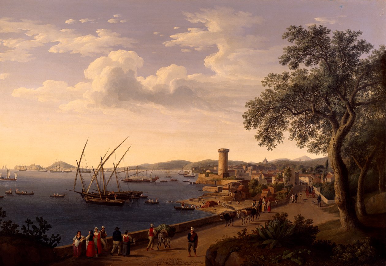 Gaeta Limanı, İskele ve Kale, Jacob Philipp Hackert by Jacob Philippe Hackert
