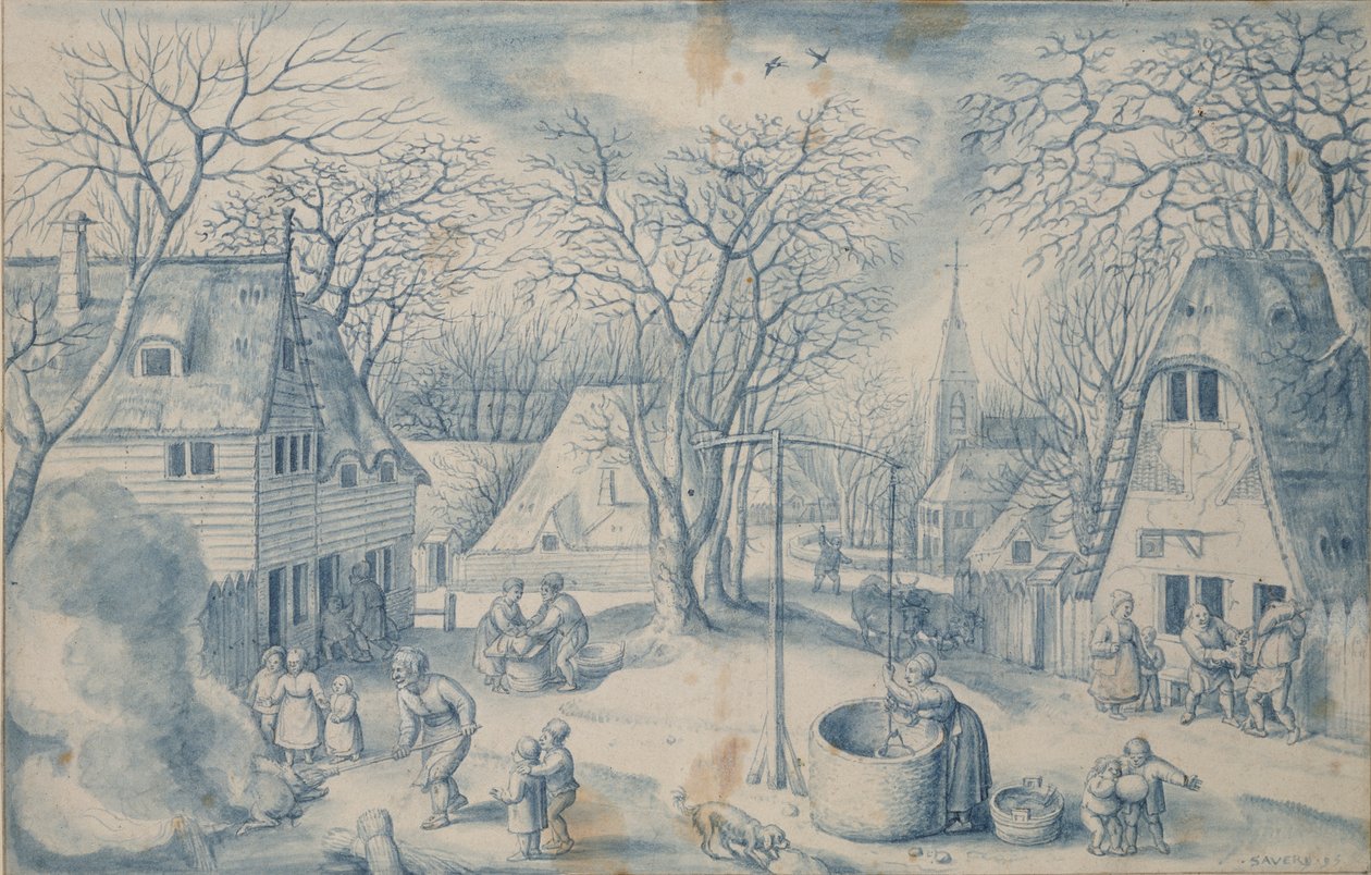 Bir köy sahnesi: Kış, 16. yüzyıl by Jacob Savery I