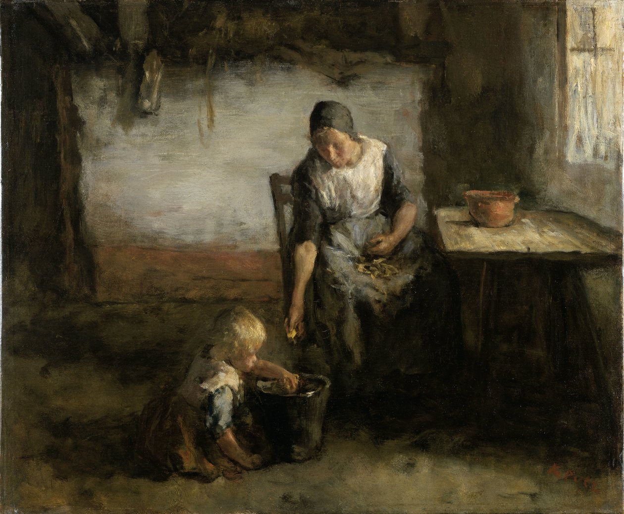 kadin, soyma, patates by Jacob Simon Hendrik Kever