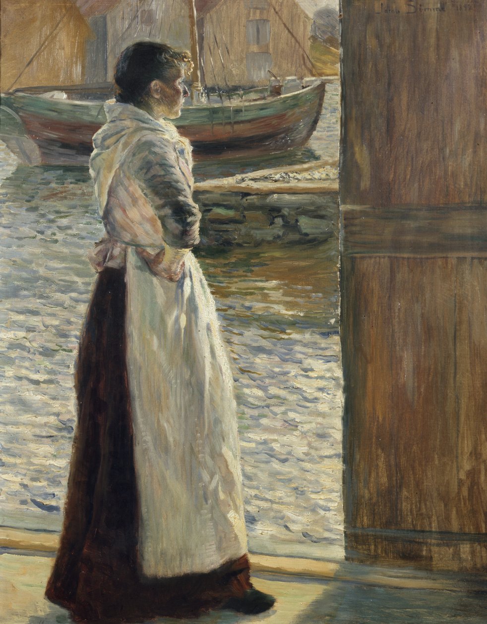 Balıkçının karısı (tuval üzerine yağlı boya) by Jacob Sømme