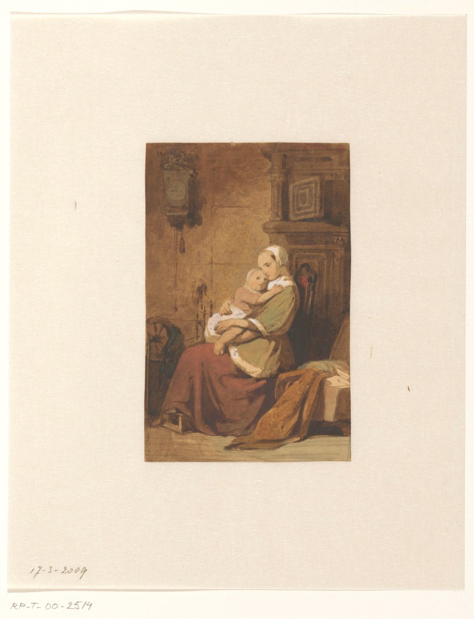 Anne ve çocuk bir iç mekanda by Jacob Spoel