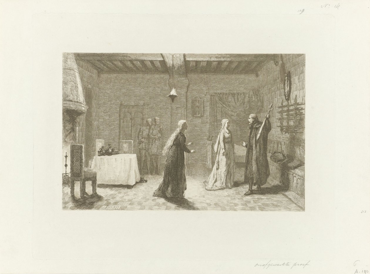 Bir kalenin iç odasındaki figürler by Jacob Taanman