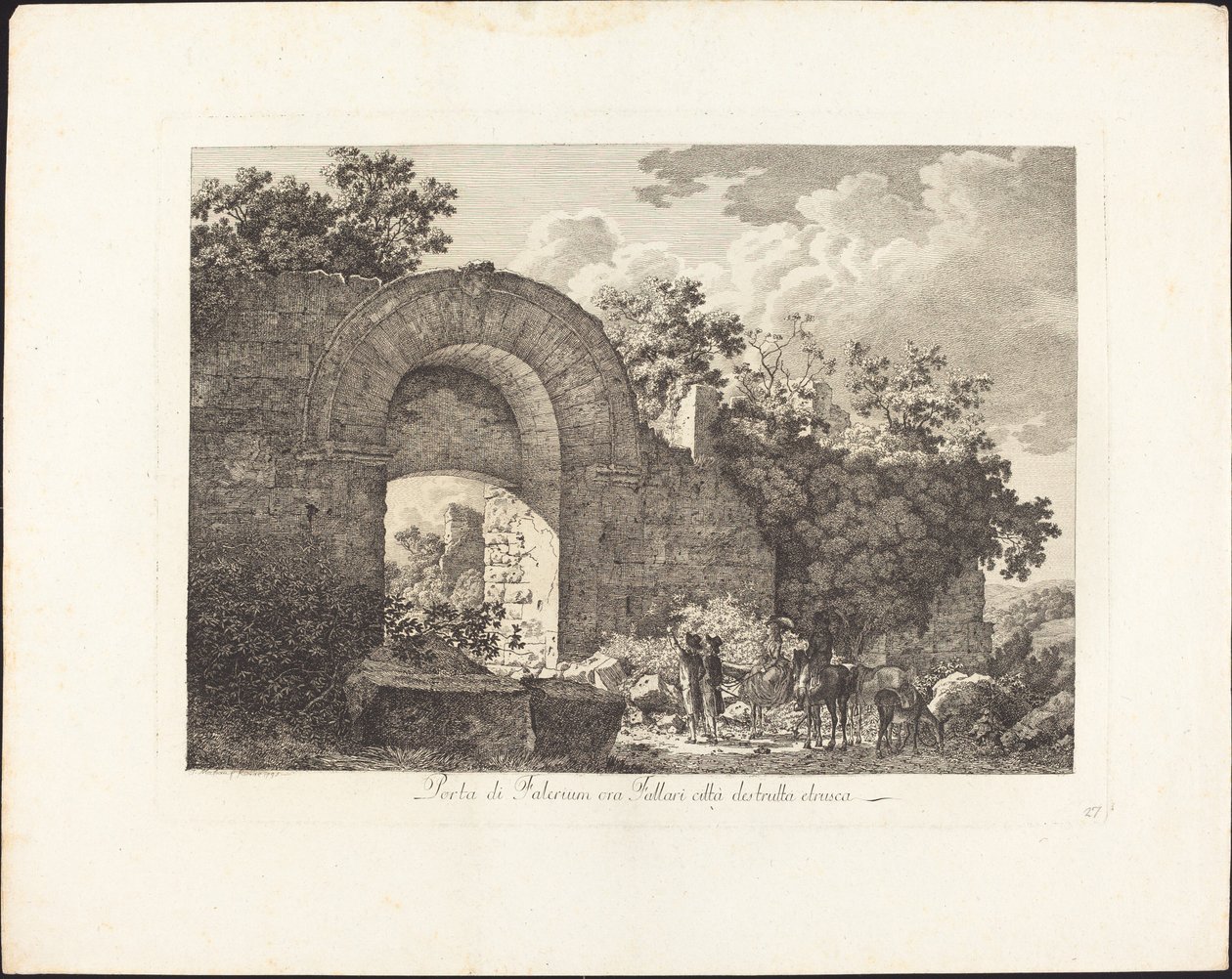 Porta di Falerium, şimdi Fallari, yıkılmış bir Etrüsk şehri by Jacob Wilhelm Mechau