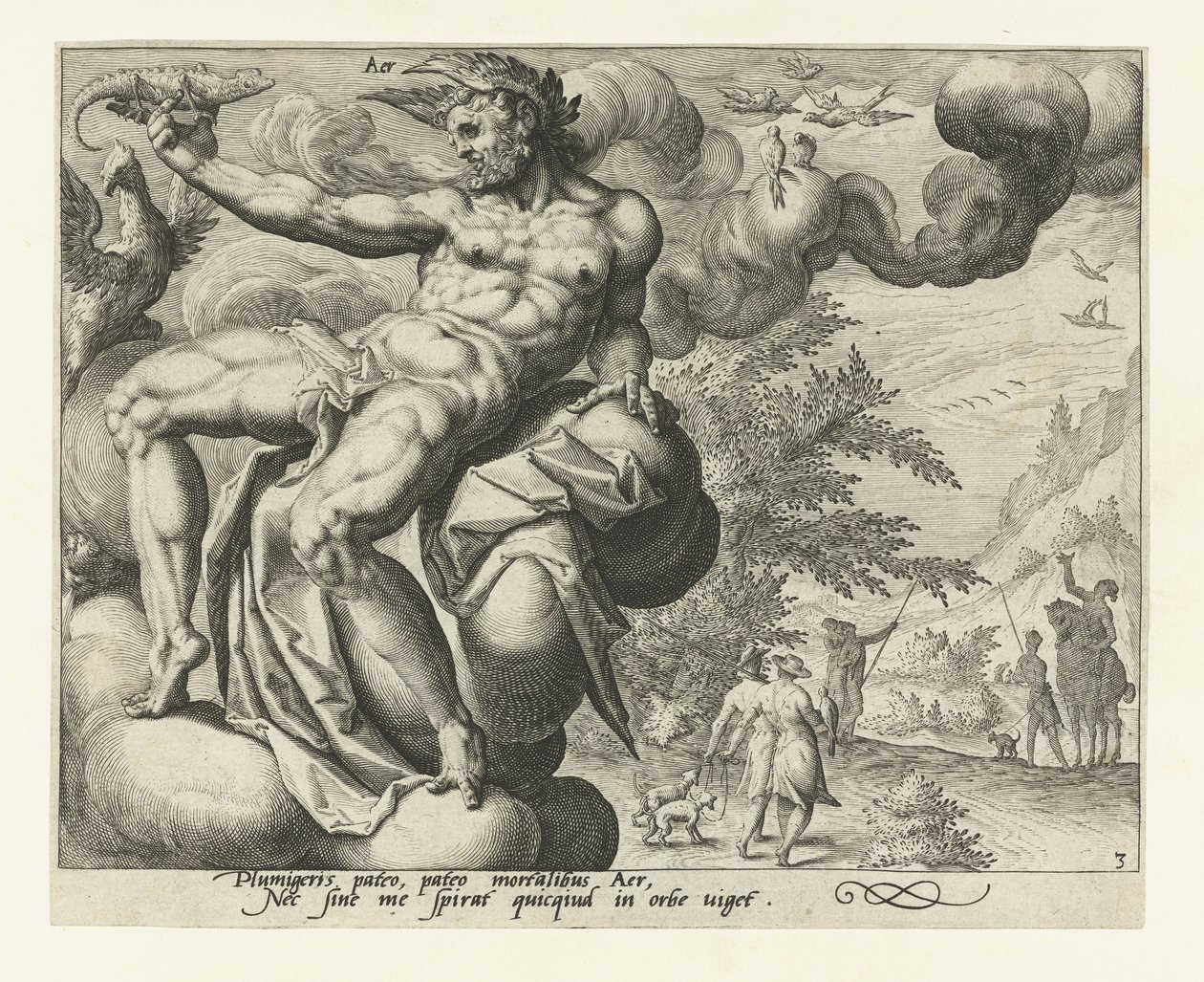 hava elementi Aer (nesne üzerindeki başlık) Dört Element (dizi adı) by Jacob de Gheyn (II) (attributed to)