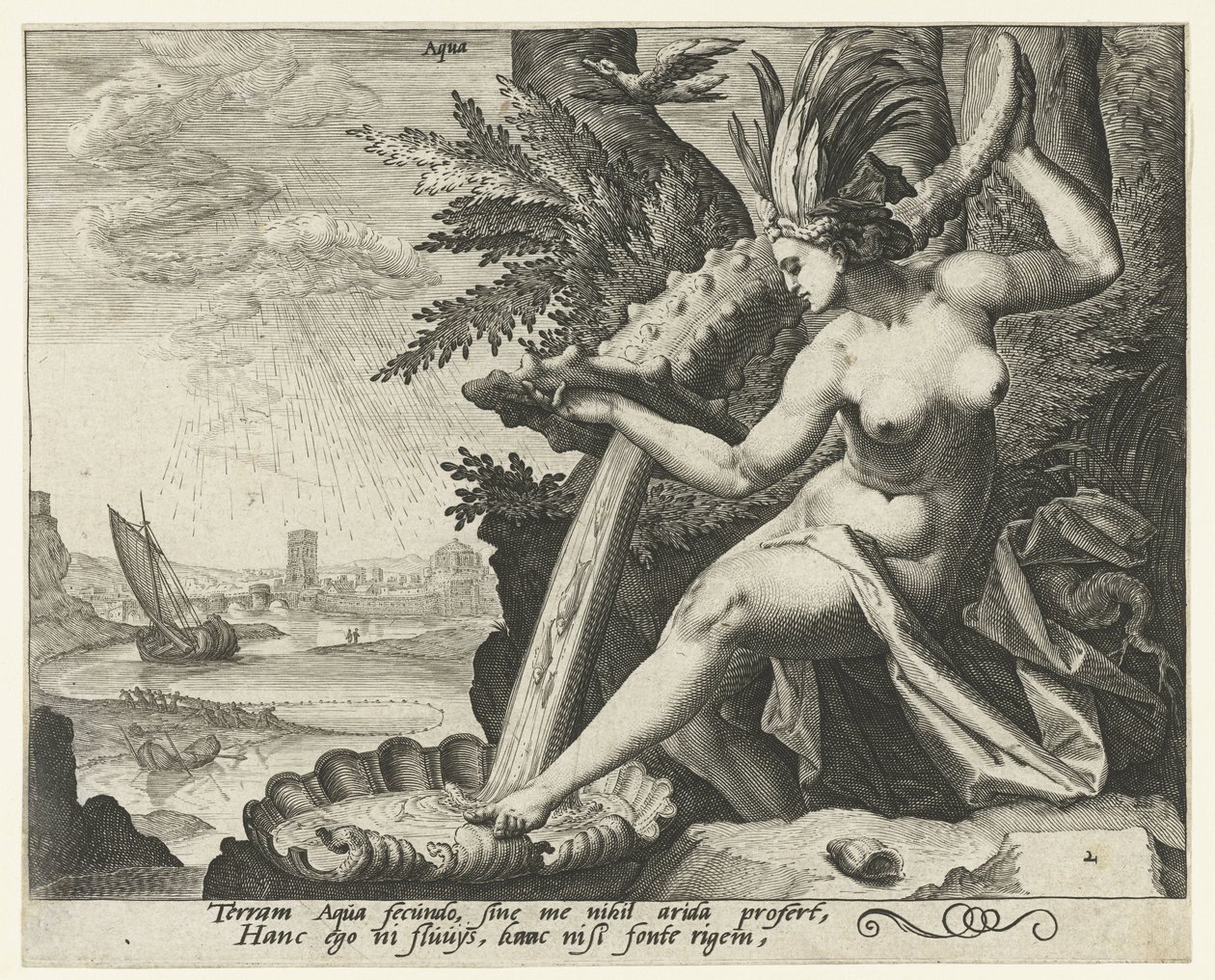 su elementi Aqua (nesne üzerindeki başlık) Dört Element (dizi adı) by Jacob de Gheyn (II) (attributed to)