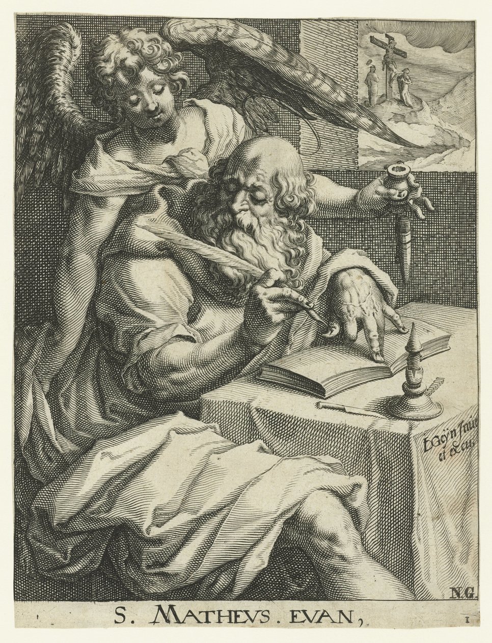 Evangelist Mattheus Dört Evangelist (dizi adı) by Jacob de Gheyn (II) (workshop of)