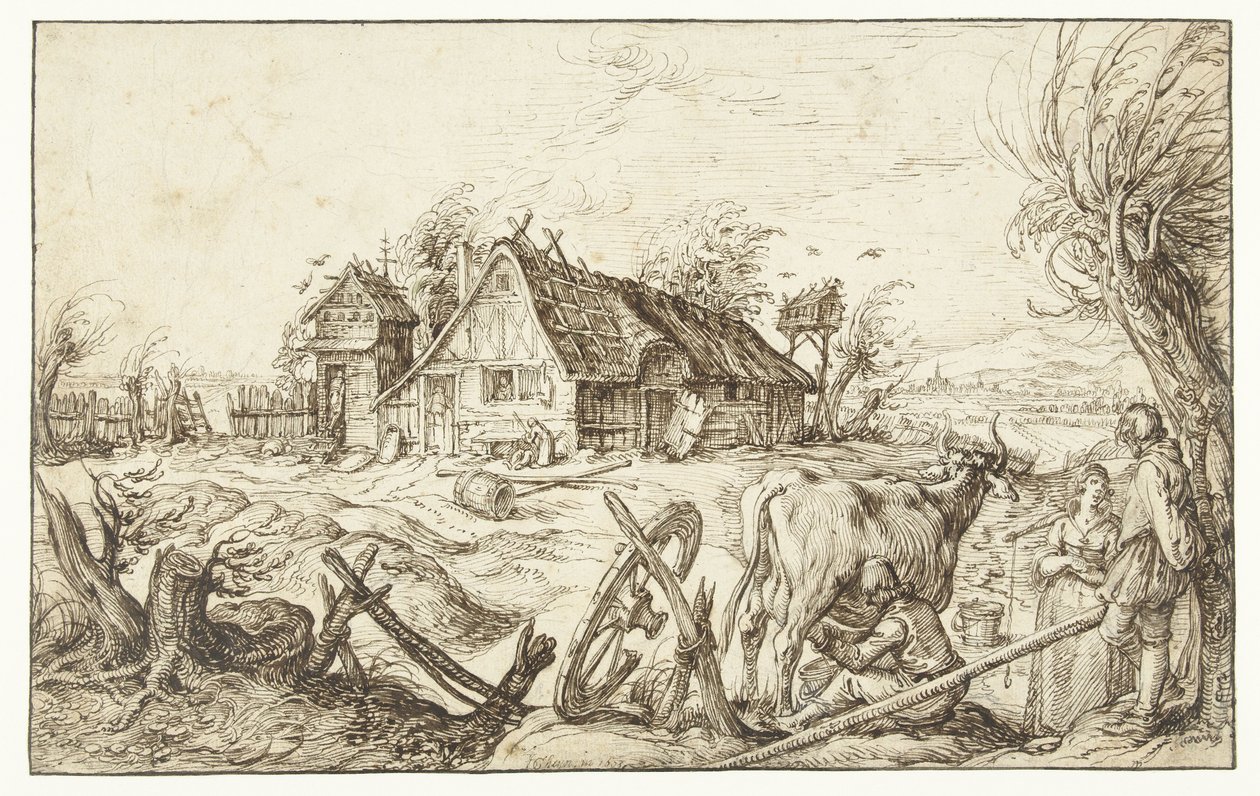 Çiftlik Çiftlik veya köy hayatı Ülkede Yaşam (?) by Jacob de Gheyn (II)